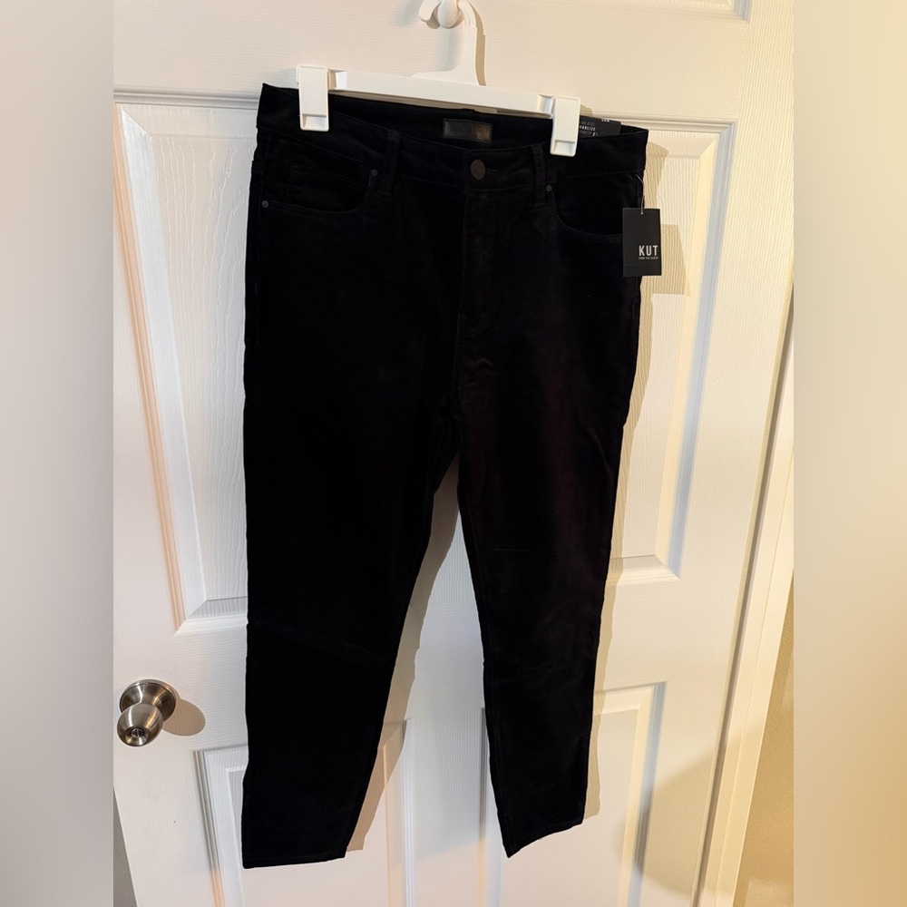 Kut from the Kloth Women's Black Skinny Corduroy Pants